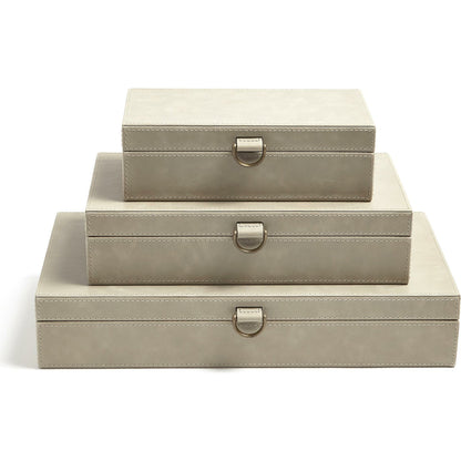 Marbled Leather D Ring Box by Global Views. Made from unique in a transitional style.