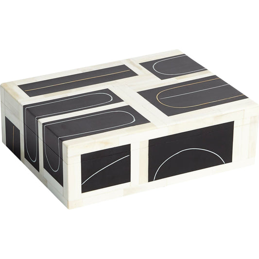 Brass Loop Box by Global Views. Made from mdf, brass, bone, resin in a modern style.