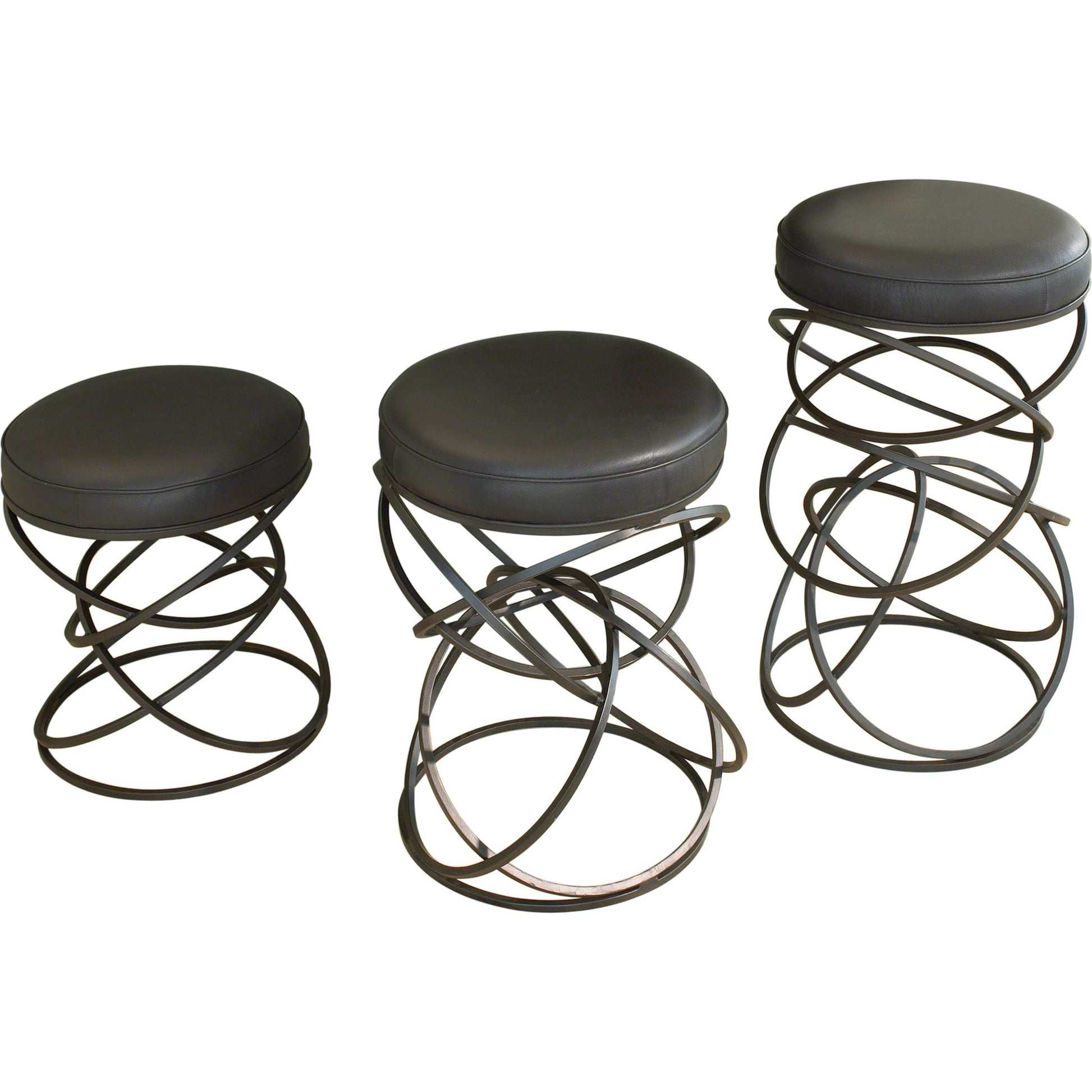 Ring Bar Stool by Global Views in brown, black powder coat. Made from iron in a modern style.