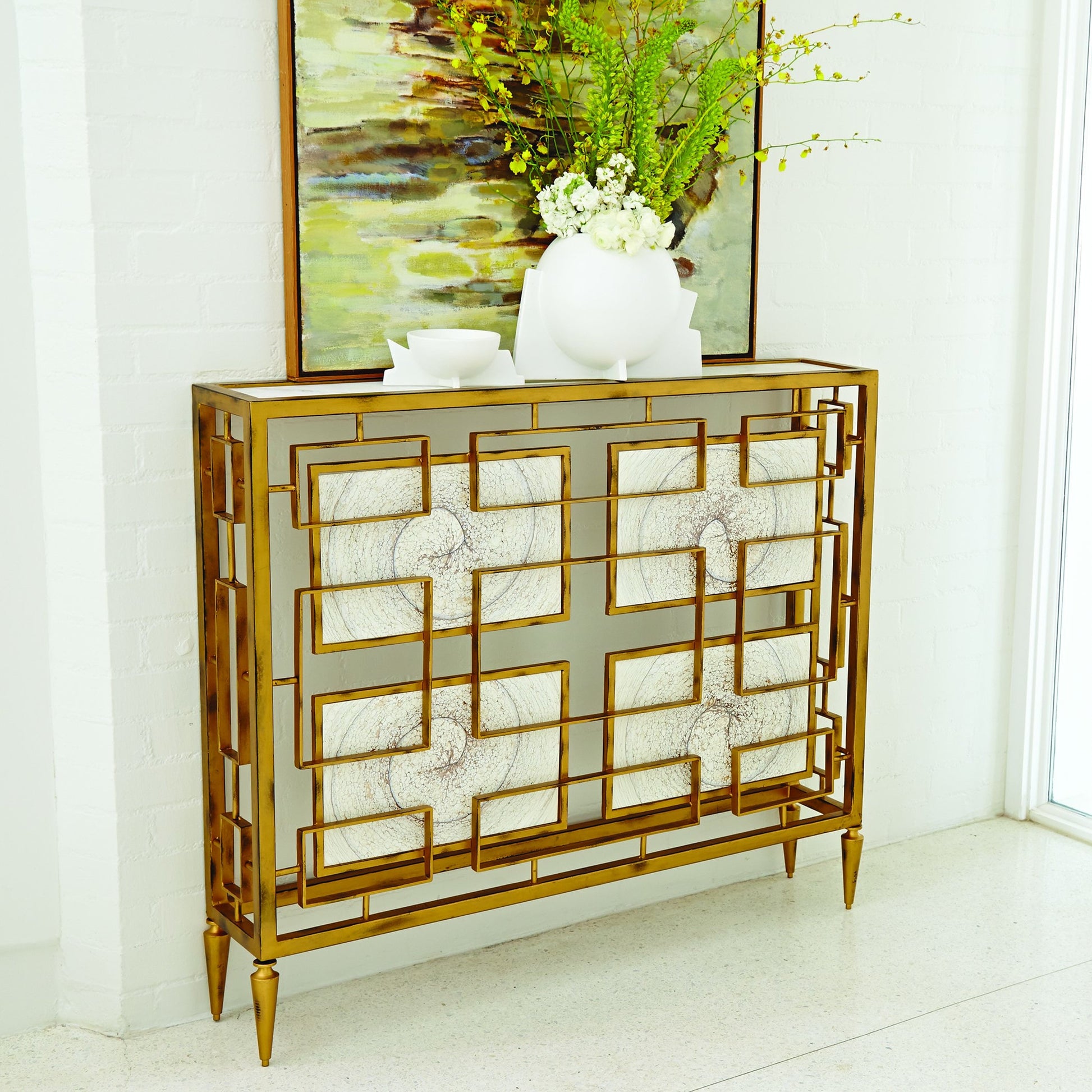 Open Block Console by Global Views. Made from unique in a transitional style.