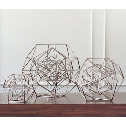 Geo Sculpture by Global Views in gold. Made from iron in a modern style.