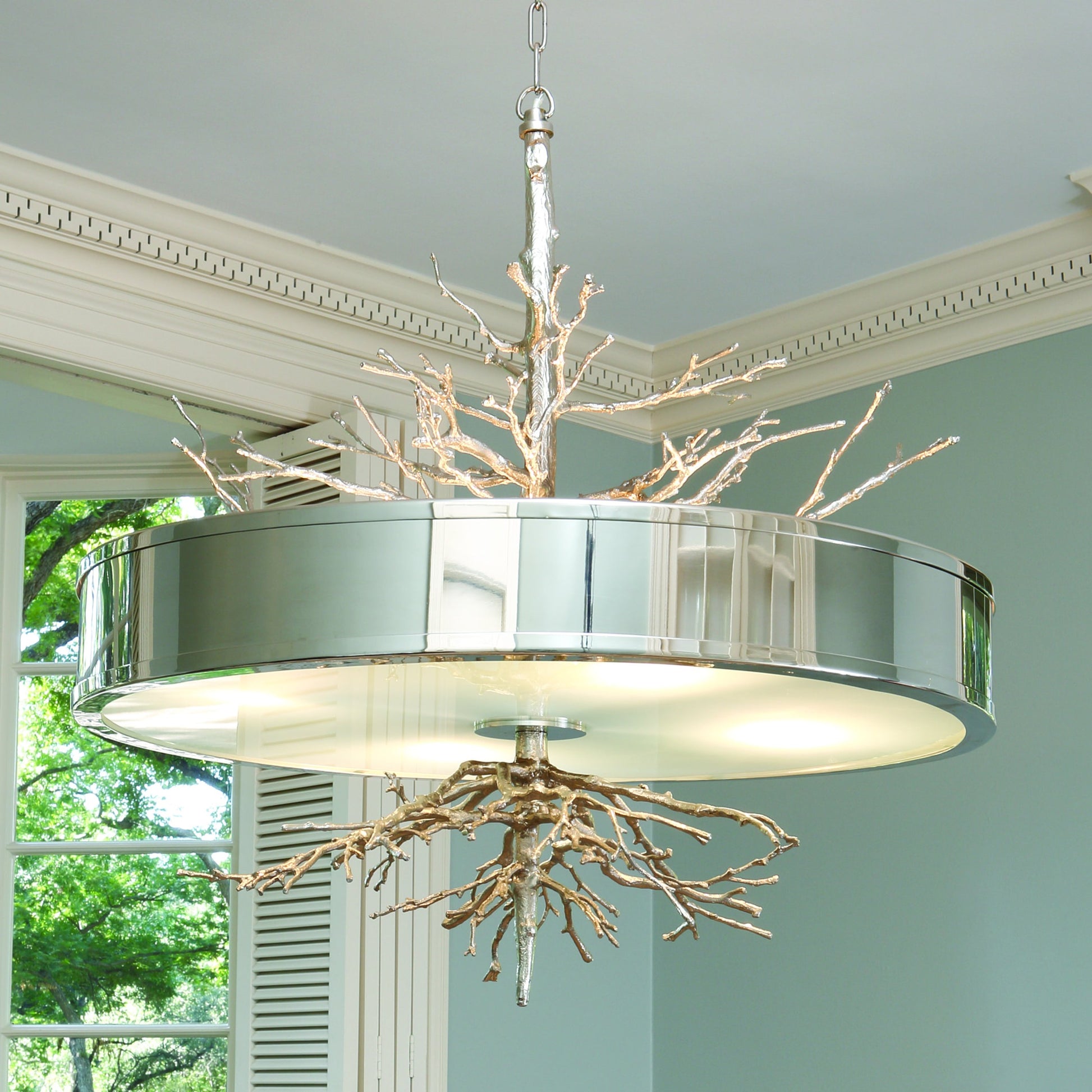 Twig Pendant by Global Views. Made from iron, brass, glass in a eclectic & global style.