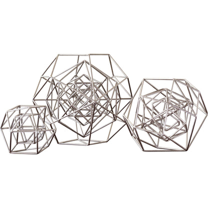 Geo Sculpture by Global Views in gold. Made from iron in a modern style.