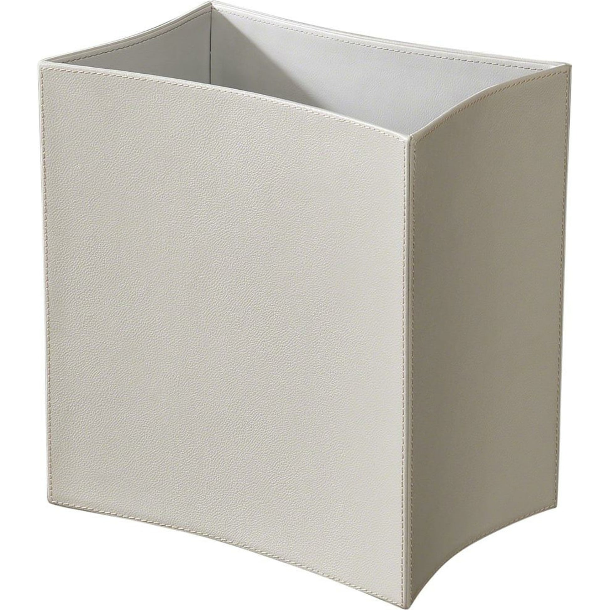 Folded Leather Wastebasket by Global Views. Made from leather in a modern style.