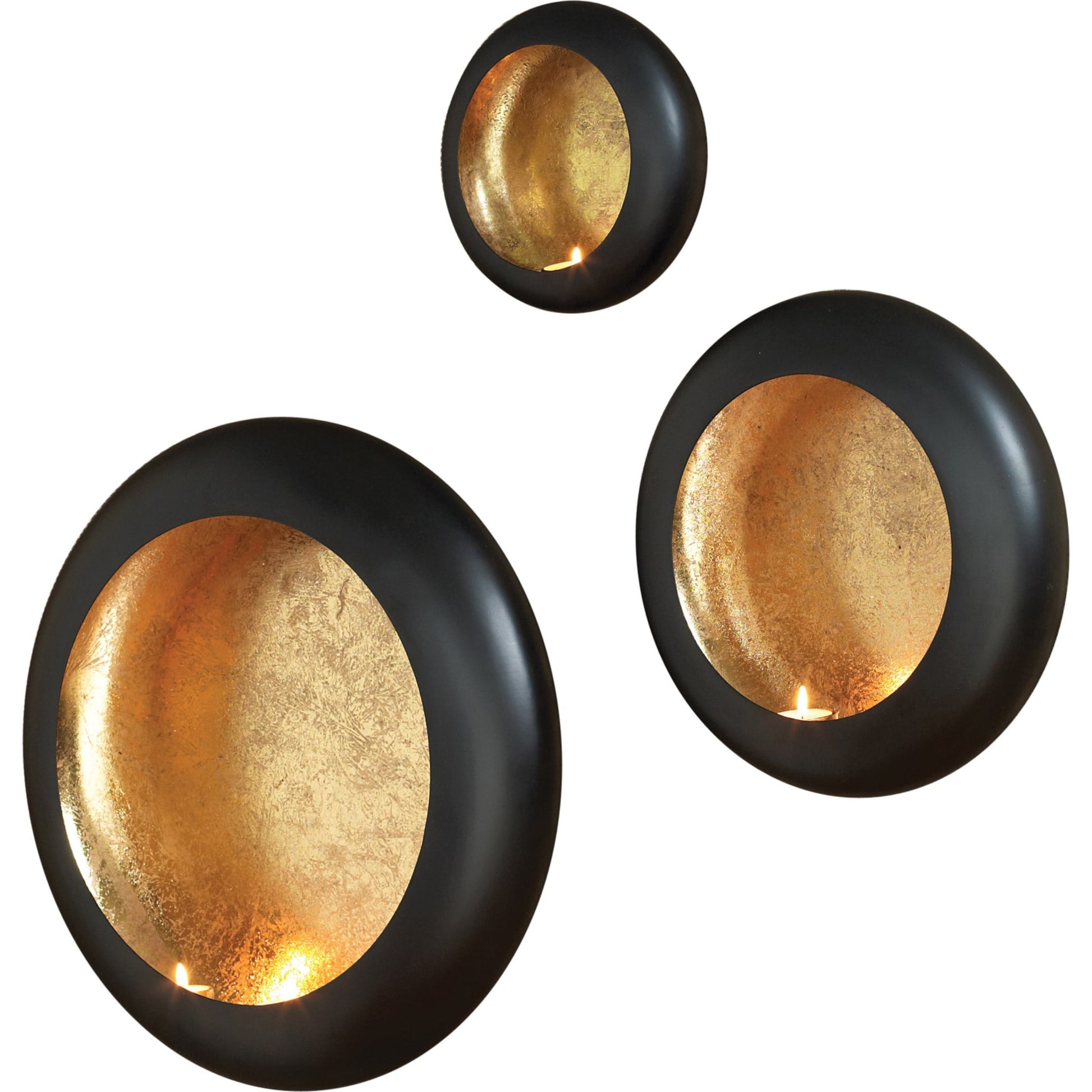 Harvest Wall Tealight Holder by Global Views in black powder coat. Made from iron in a modern style.