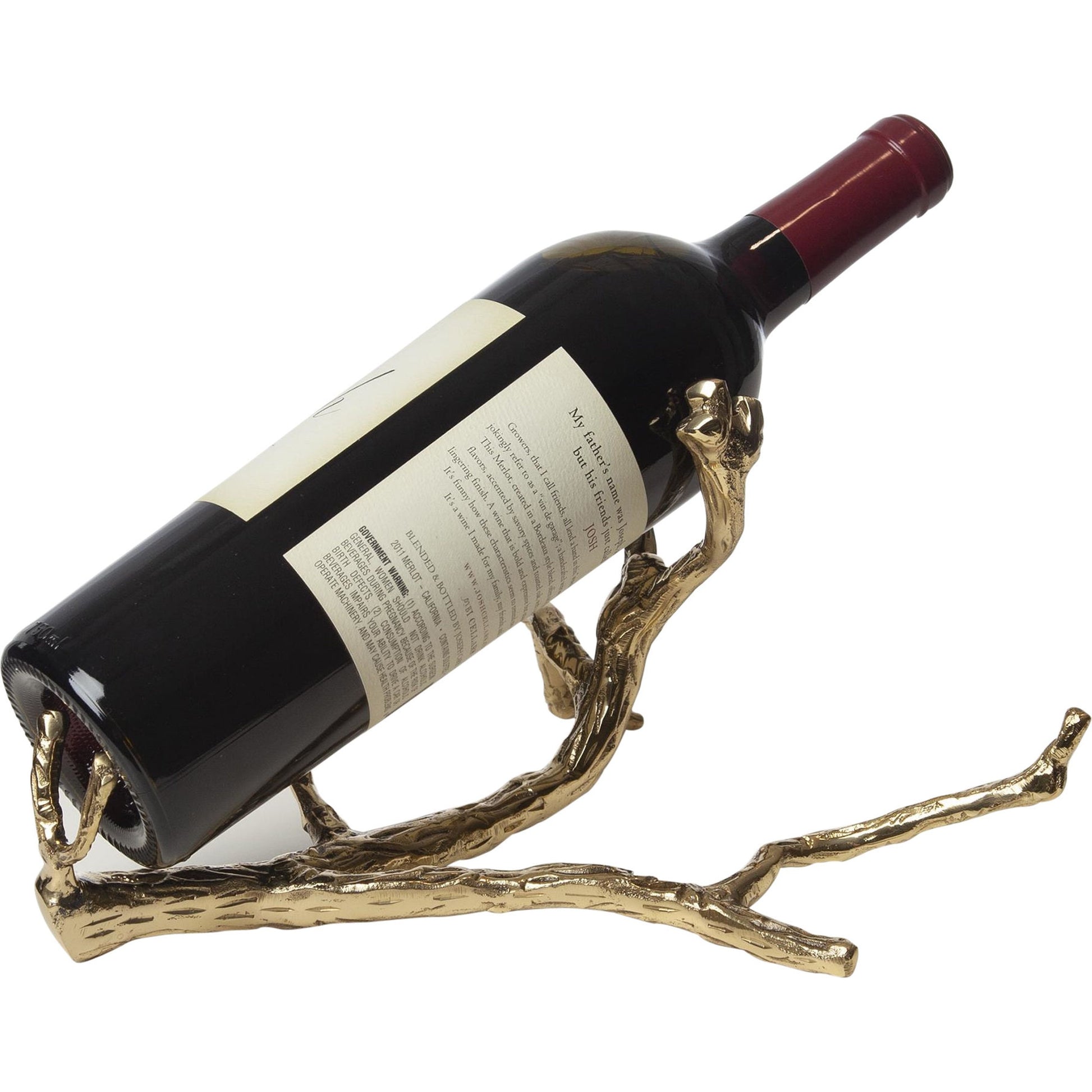 Twig Wine Bottle Holder by Global Views. Made from cast brass in a eclectic & global style.