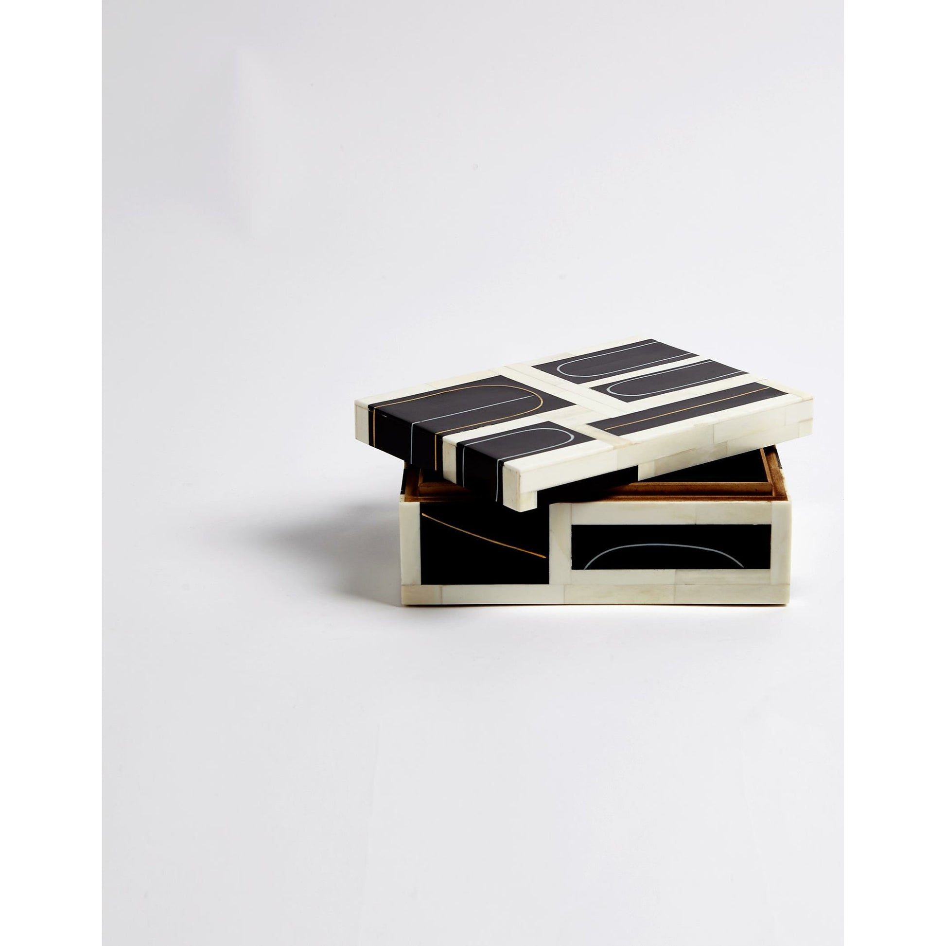 Brass Loop Box by Global Views. Made from mdf, brass, bone, resin in a modern style.
