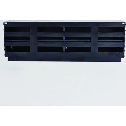 Pleated Media Cabinet by Global Views in black, nickel. Made from pine, aluminum, metal, glass in a eclectic & global style.