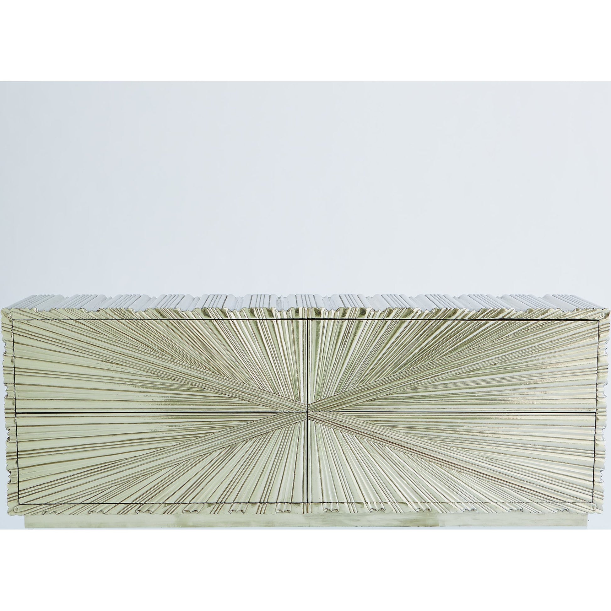 Linenfold Cabinet by Global Views. Made from mdf, brass in a modern style.