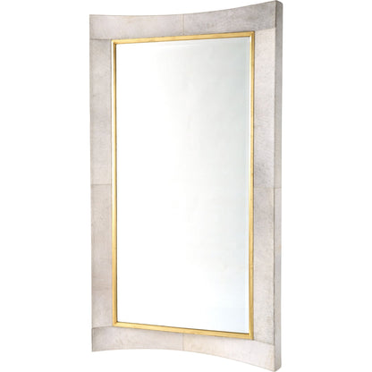 Curved Floor Mirror by Global Views in gold leaf. Made from unique in a transitional style.