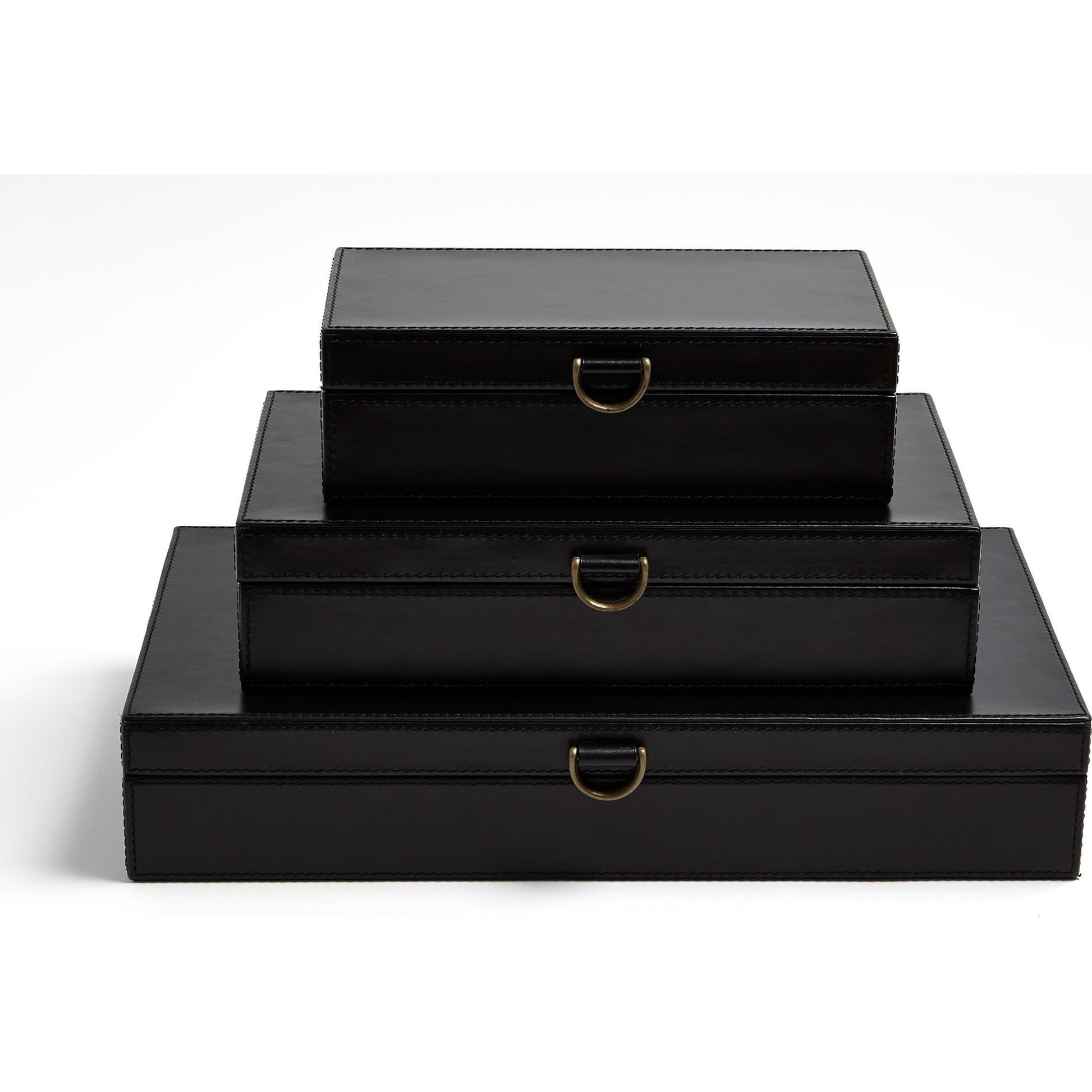 Marbled Leather D Ring Box by Global Views. Made from unique in a transitional style.