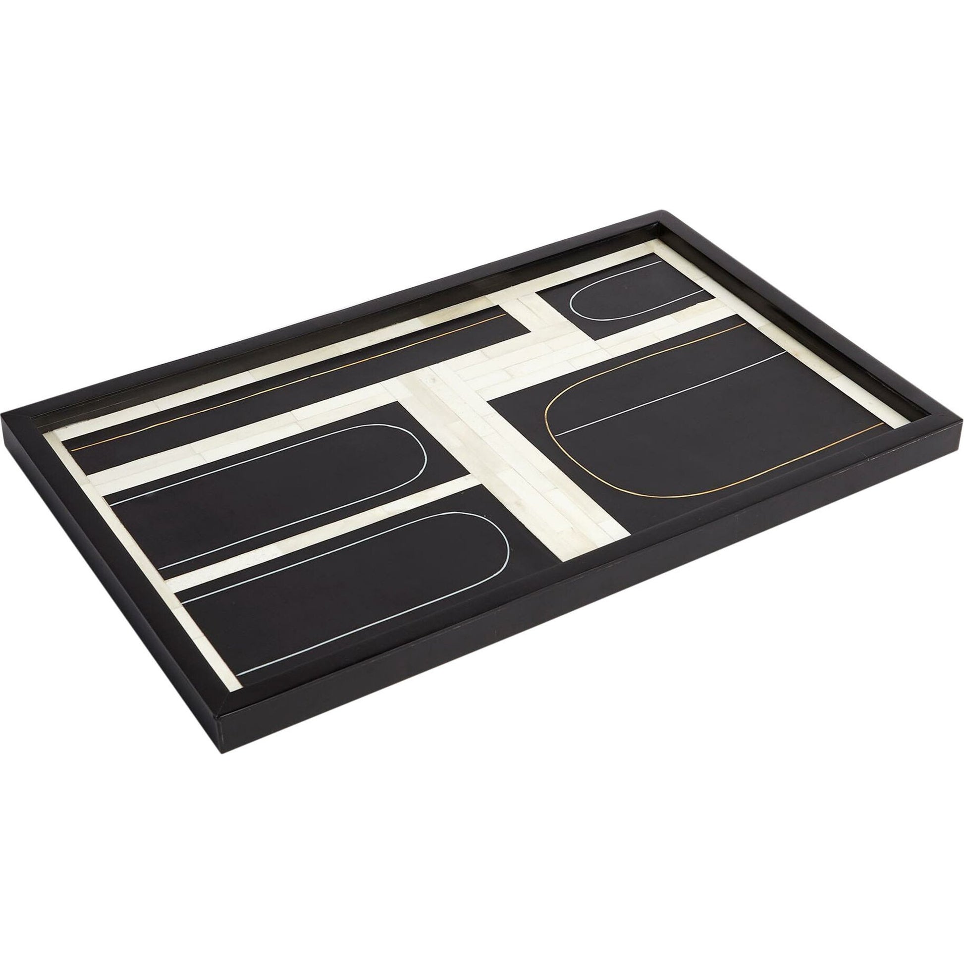 Brass Loop Tray by Global Views. Made from mdf, brass, bone, resin in a modern style.
