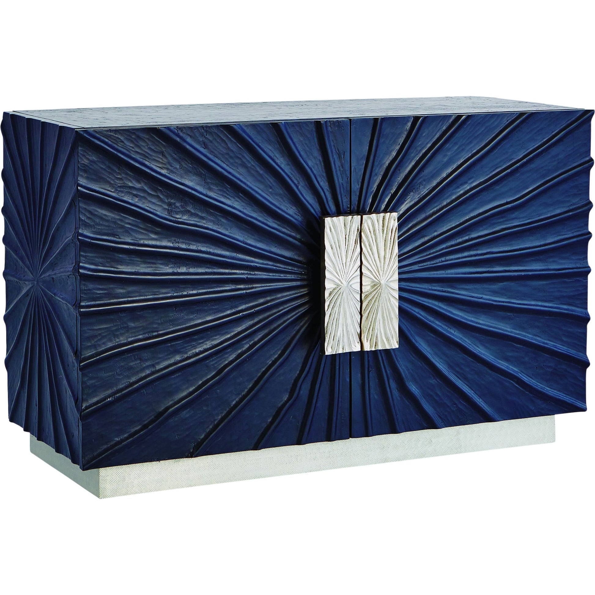 Pleated Cabinet by Global Views in black, nickel. Made from pine, aluminum, glass, metal in a eclectic & global style.