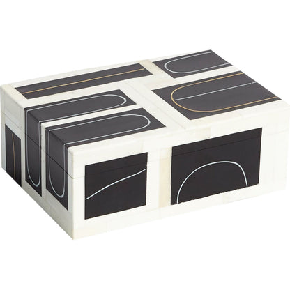 Brass Loop Box by Global Views. Made from mdf, brass, bone, resin in a modern style.