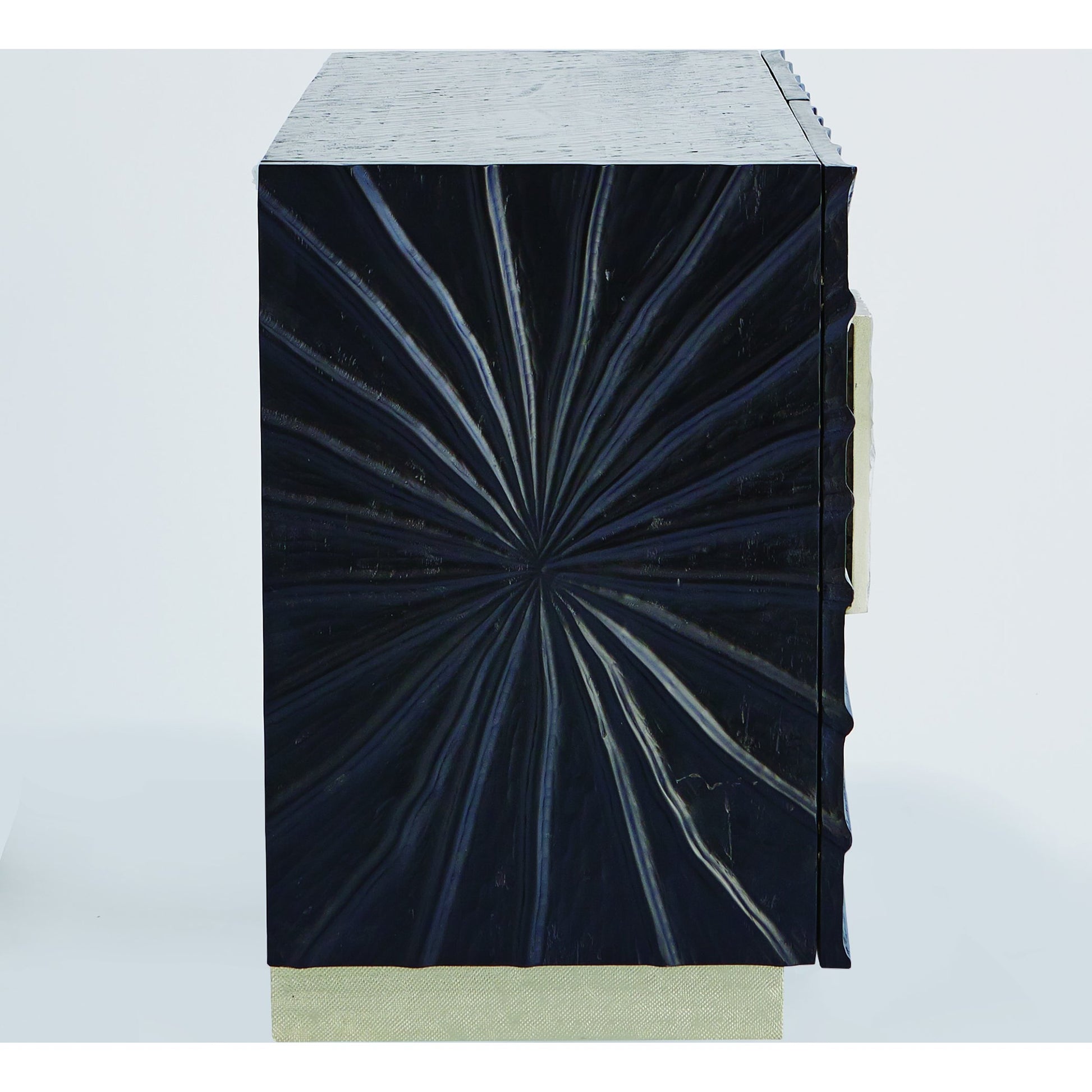 Pleated Cabinet by Global Views in black, nickel. Made from pine, aluminum, glass, metal in a eclectic & global style.