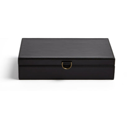 Marbled Leather D Ring Box by Global Views. Made from unique in a transitional style.