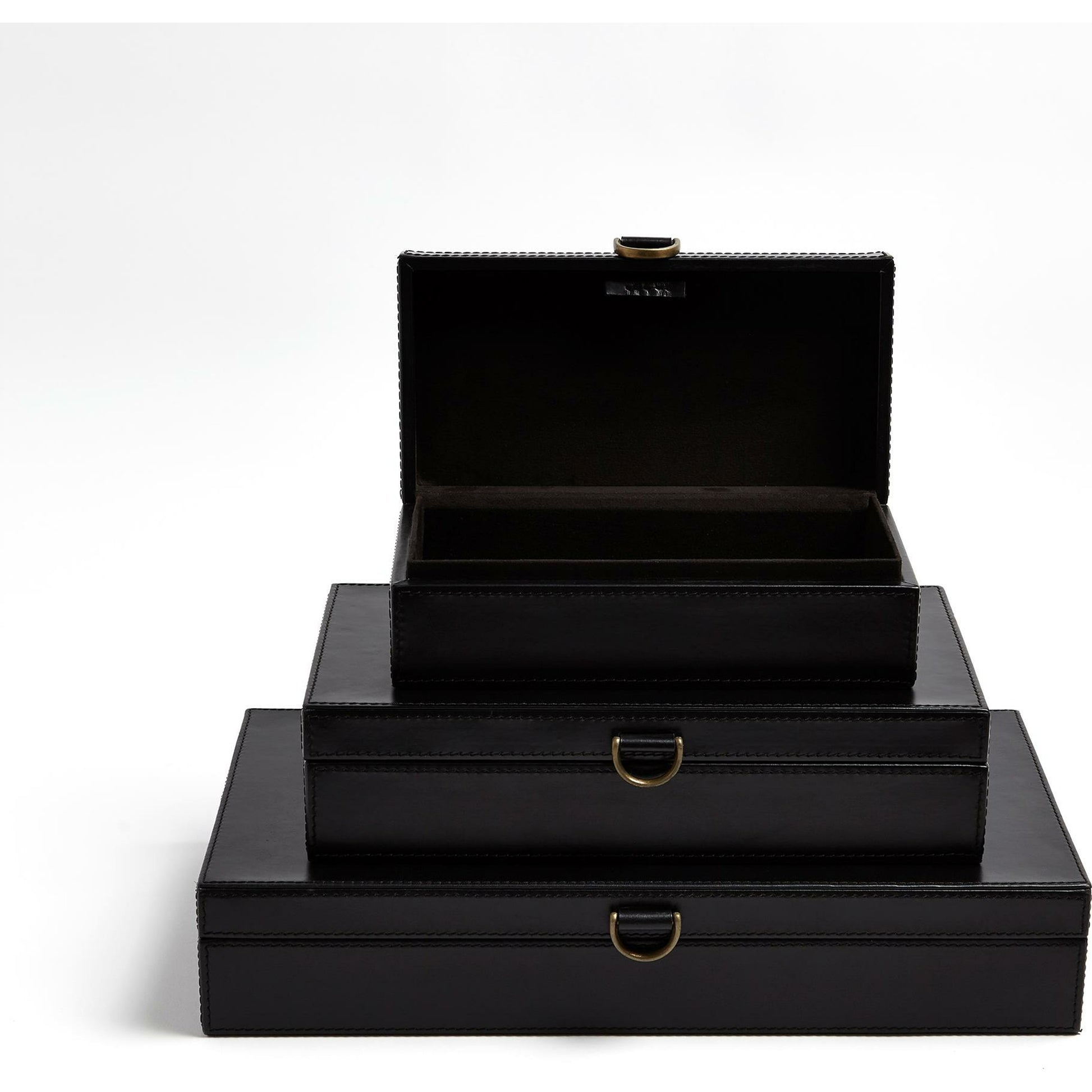 Marbled Leather D Ring Box by Global Views. Made from unique in a transitional style.