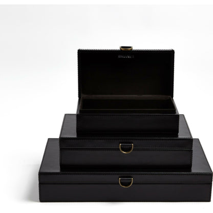 Marbled Leather D Ring Box by Global Views. Made from unique in a transitional style.