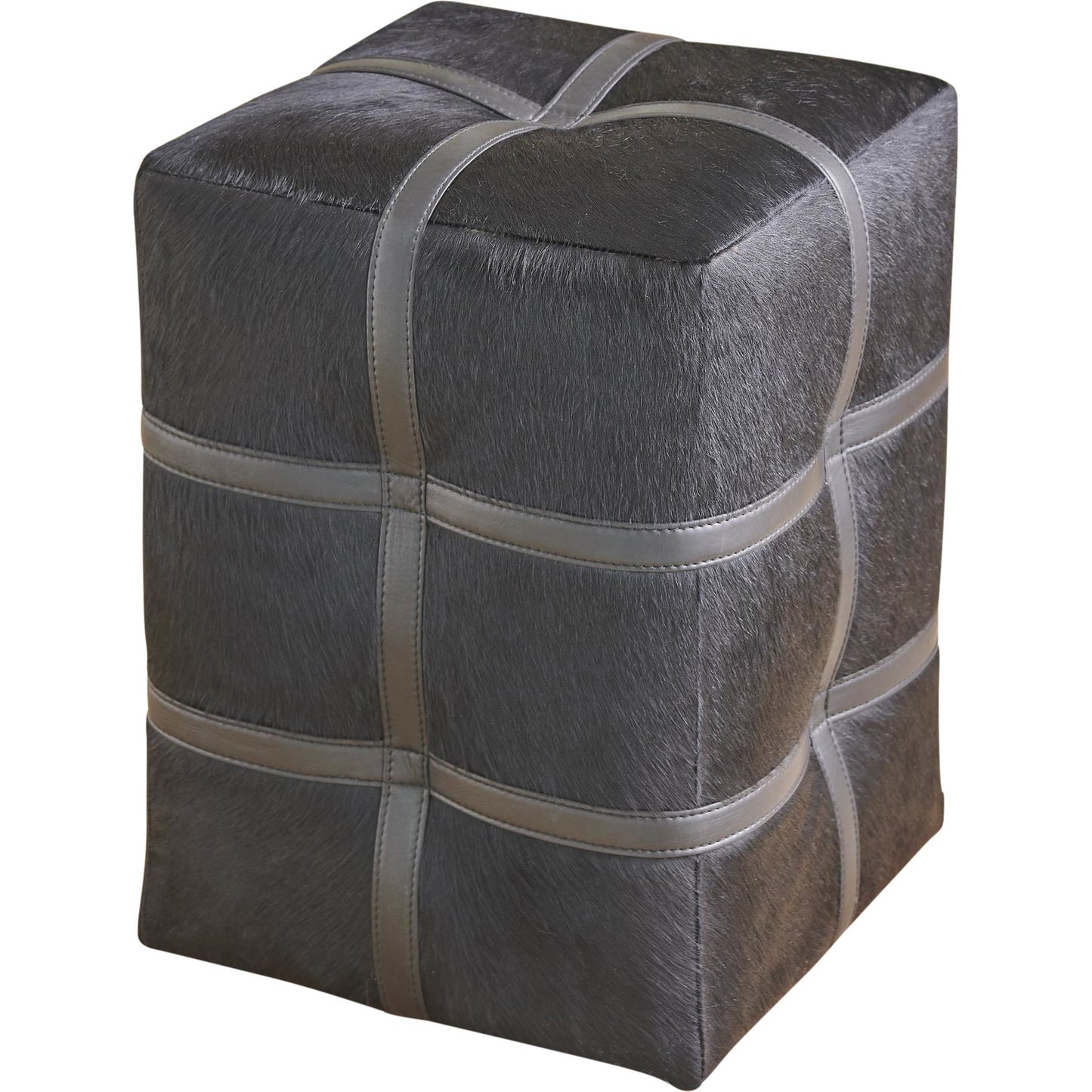 002 SR-700808 | Primary Silo | Belted Poof by Global Views. Made from mdf, meranti, leather in a modern style.