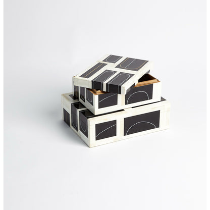 Brass Loop Box by Global Views. Made from mdf, brass, bone, resin in a modern style.