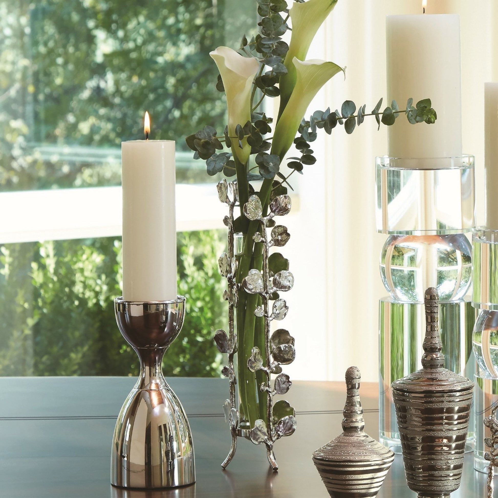 Bauhinia Bud Vase by Global Views. Made from brass, glass in a eclectic & global style.