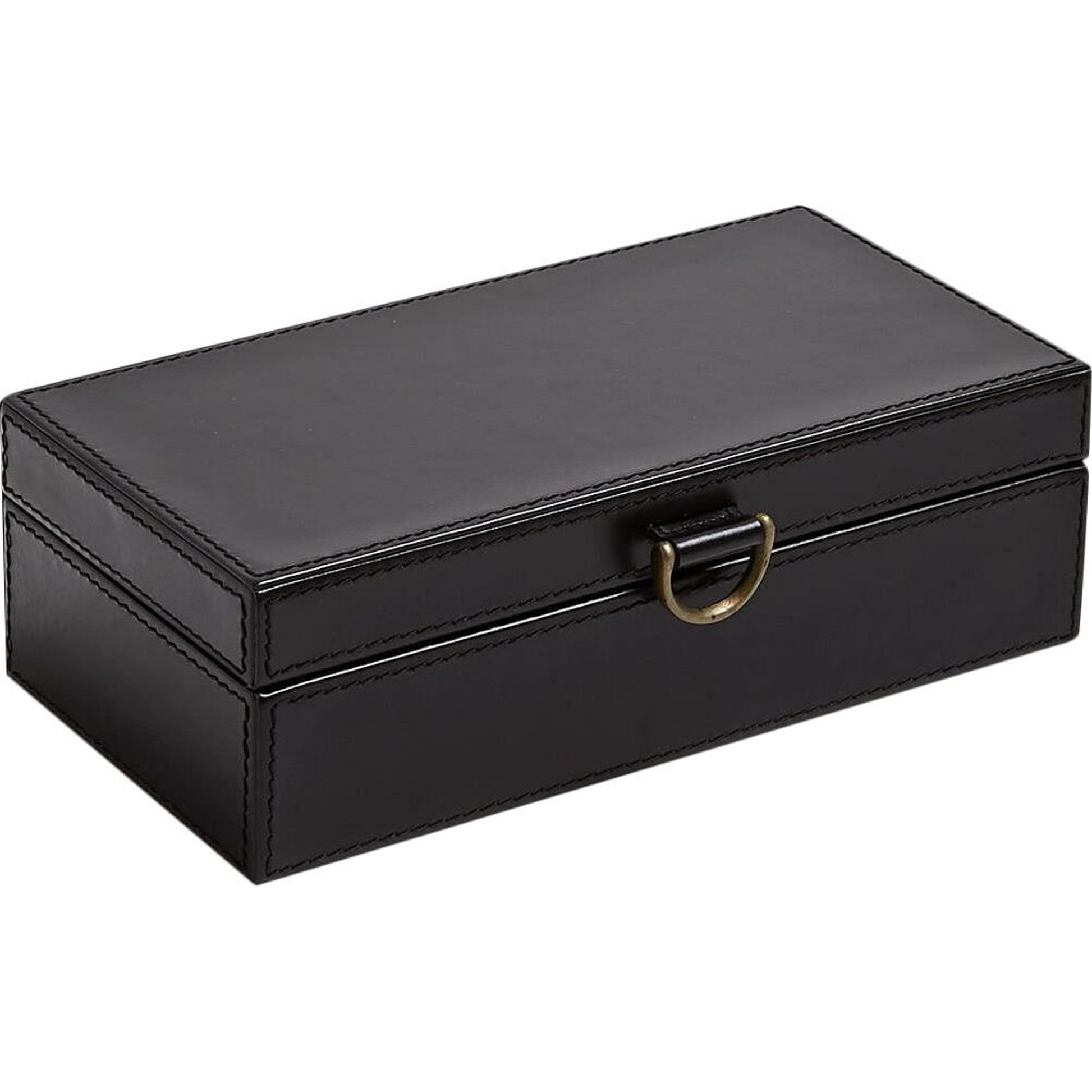 Marbled Leather D Ring Box by Global Views. Made from unique in a transitional style.