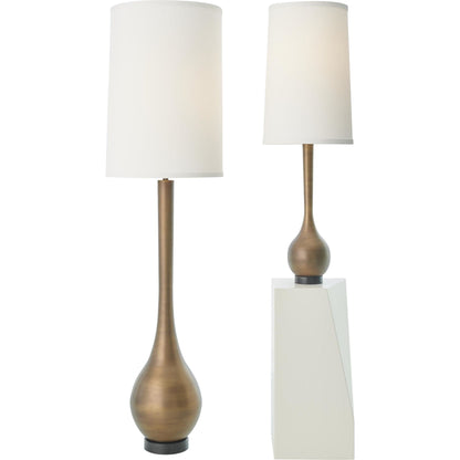Bulb Vase Table Lamp by Global Views. Made from brass, black lime stone in a transitional style.