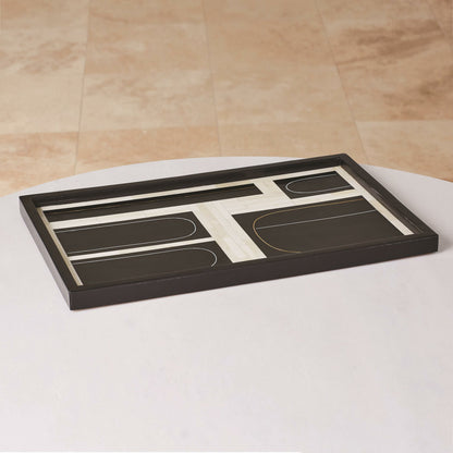 Brass Loop Tray by Global Views. Made from mdf, brass, bone, resin in a modern style.