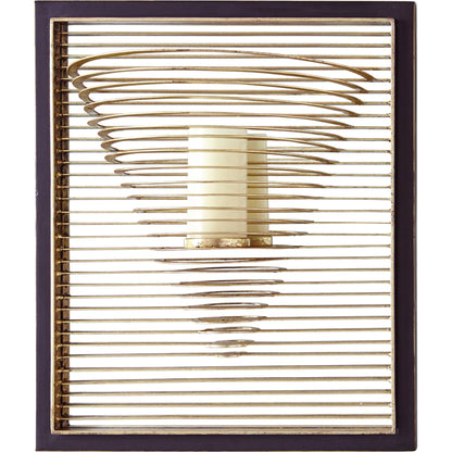 Pyramid Candle Sconce by Global Views in brown powder coat, gold leaf. Made from mdf, iron, mirror in a modern style.