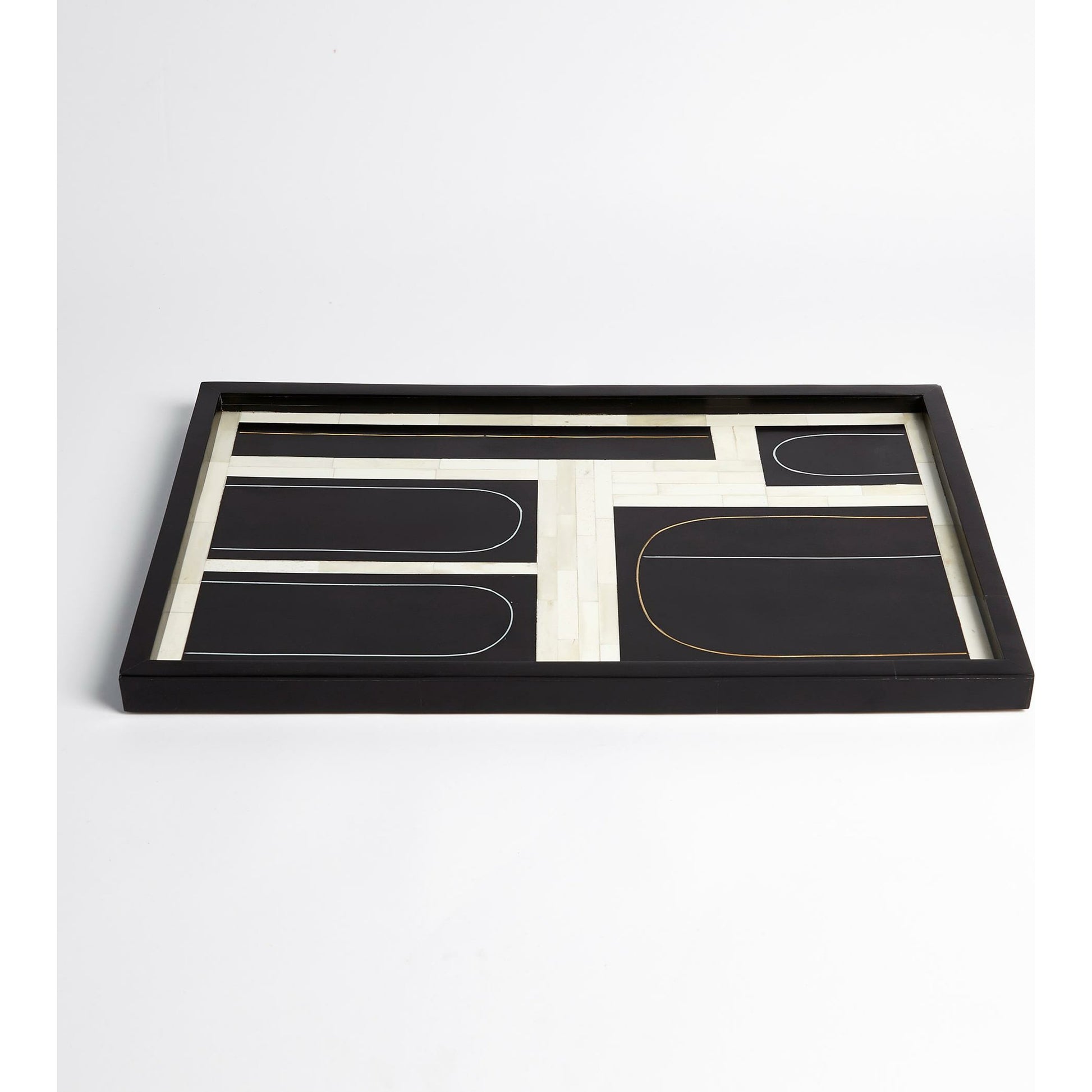 Brass Loop Tray by Global Views. Made from mdf, brass, bone, resin in a modern style.