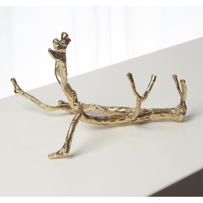 Twig Wine Bottle Holder by Global Views. Made from cast brass in a eclectic & global style.