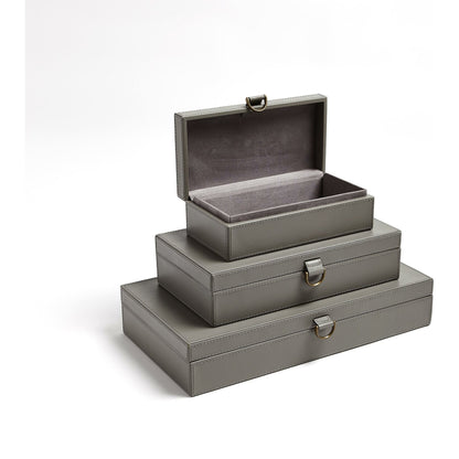 Marbled Leather D Ring Box by Global Views. Made from unique in a transitional style.