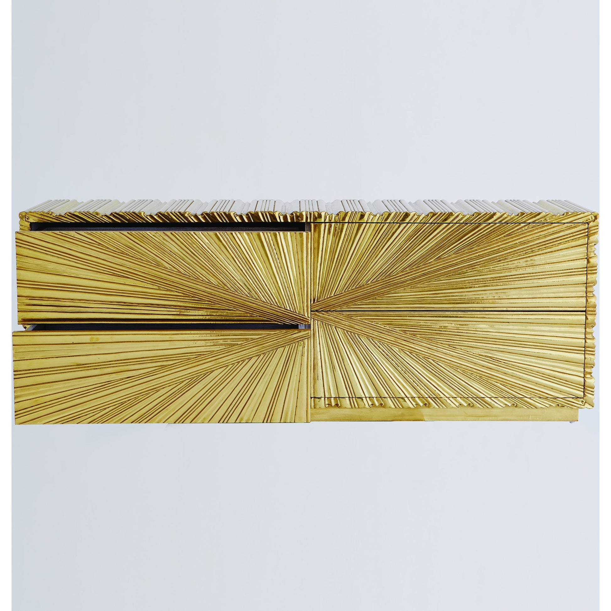 Linenfold Cabinet by Global Views. Made from mdf, brass in a modern style.