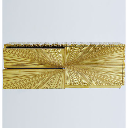 Linenfold Cabinet by Global Views. Made from mdf, brass in a modern style.