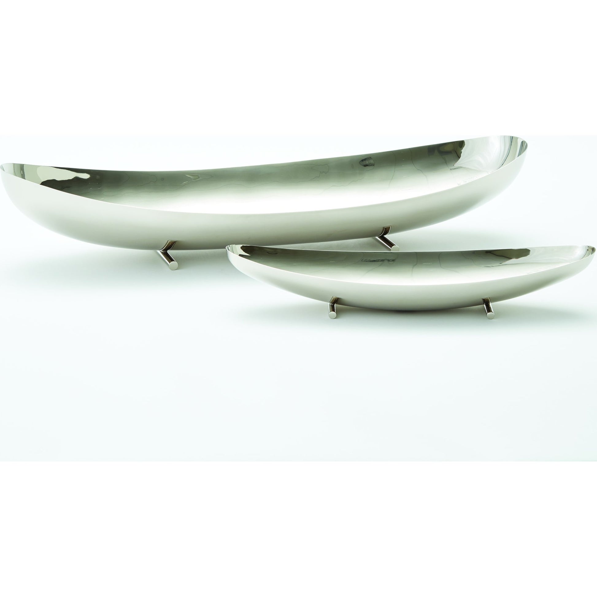 Boat Bowl by Global Views in nickel. Made from solid steel in a modern style.