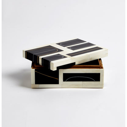 Brass Loop Box by Global Views. Made from mdf, brass, bone, resin in a modern style.