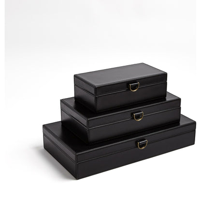 Marbled Leather D Ring Box by Global Views. Made from unique in a transitional style.