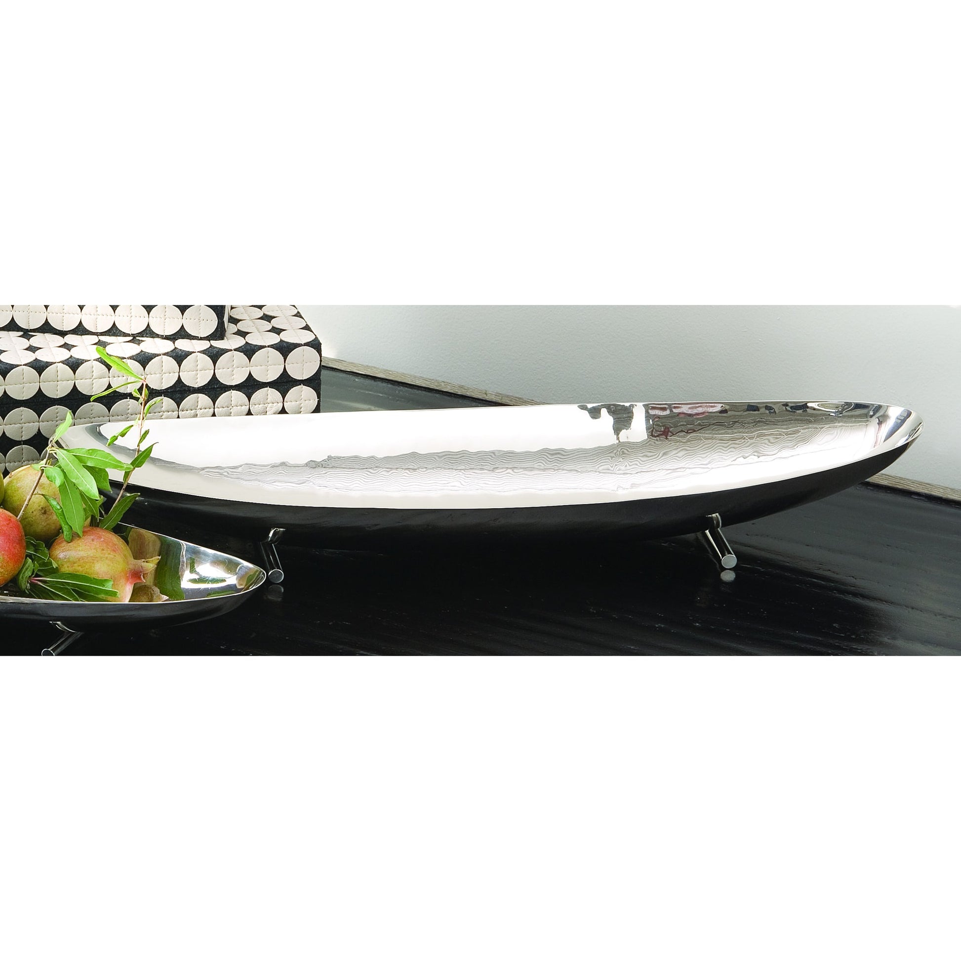 Boat Bowl by Global Views in nickel. Made from solid steel in a modern style.