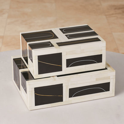 Brass Loop Box by Global Views. Made from mdf, brass, bone, resin in a modern style.