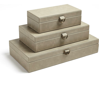 Marbled Leather D Ring Box by Global Views. Made from unique in a transitional style.