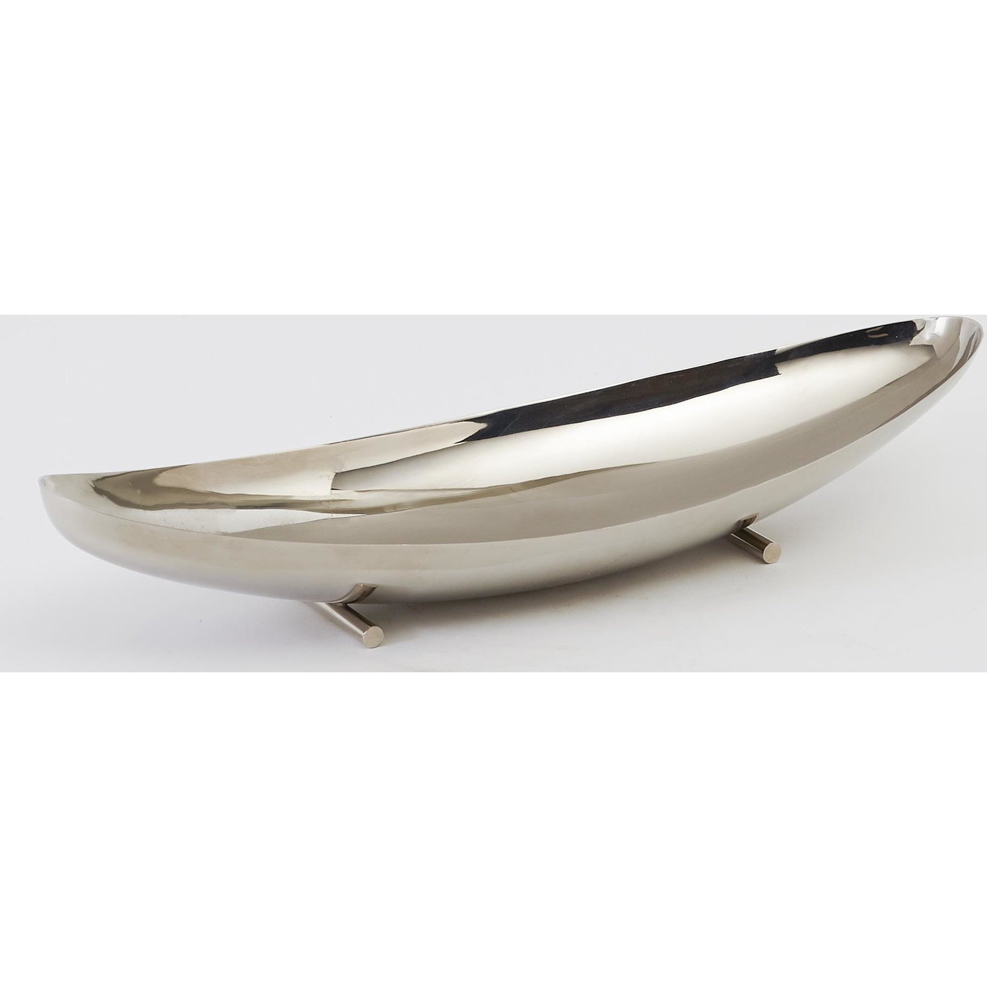 Boat Bowl by Global Views in nickel. Made from solid steel in a modern style.