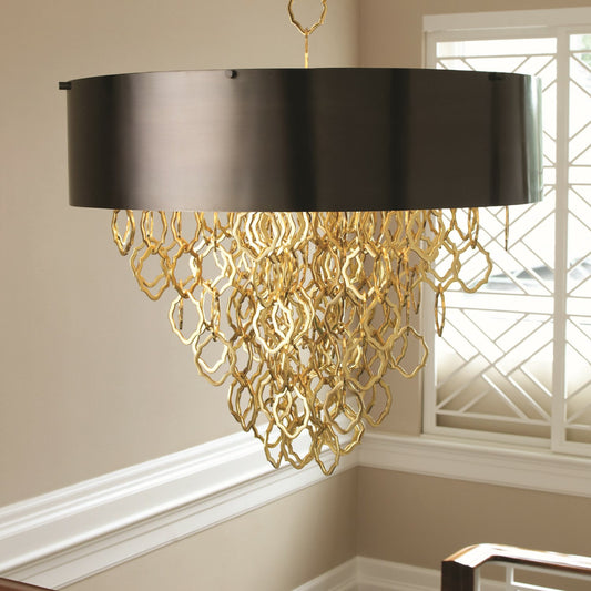 Chain Pendant by Global Views. Made from brass, stainless steel, iron, glass in a transitional style.
