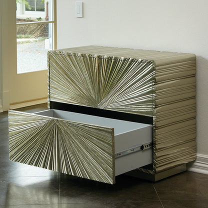 Linenfold Chest by Global Views. Made from mdf, brass in a eclectic & global style.