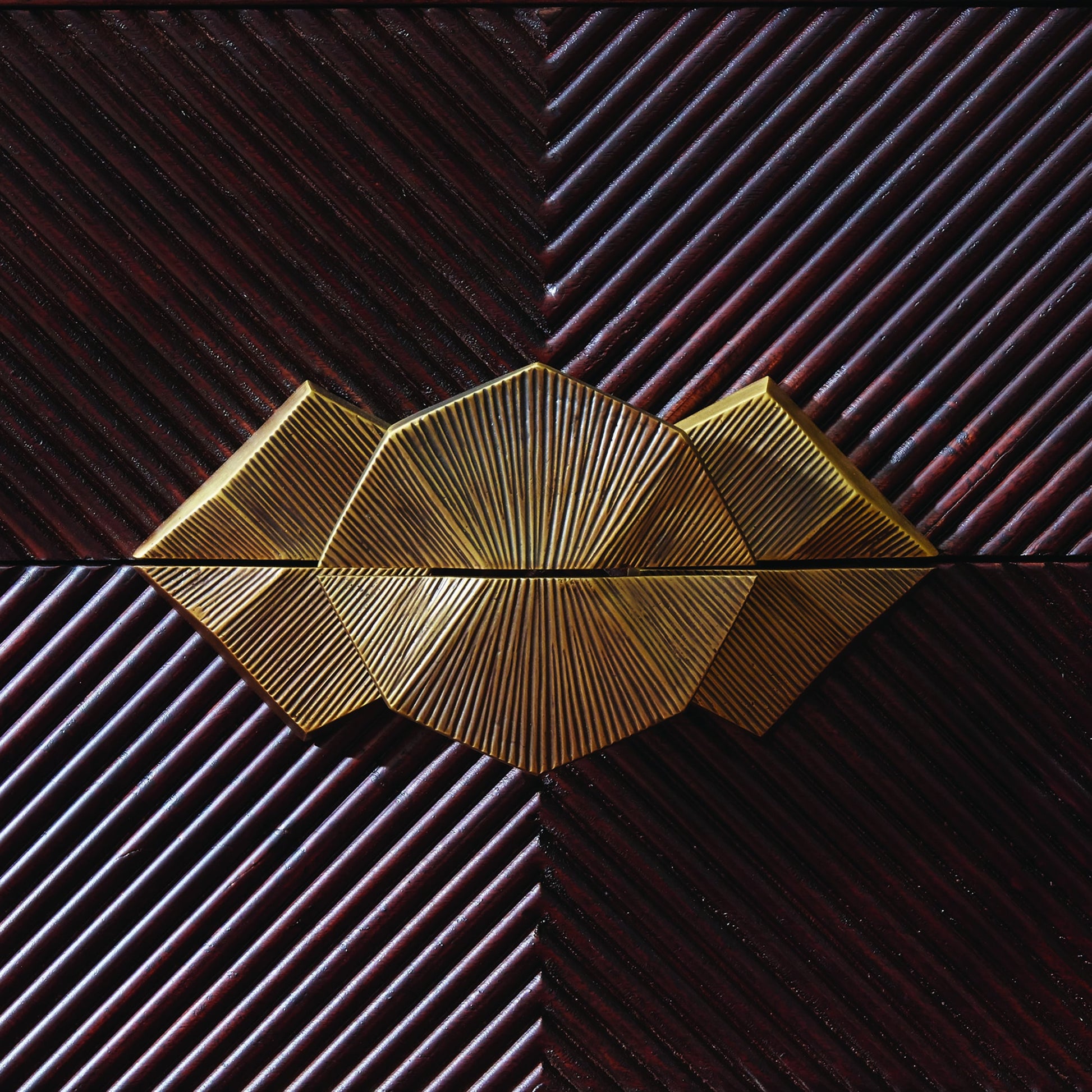 Galapagos Media Cabinet by Global Views in dark walnut, brass. Made from mango, brass in a transitional style.