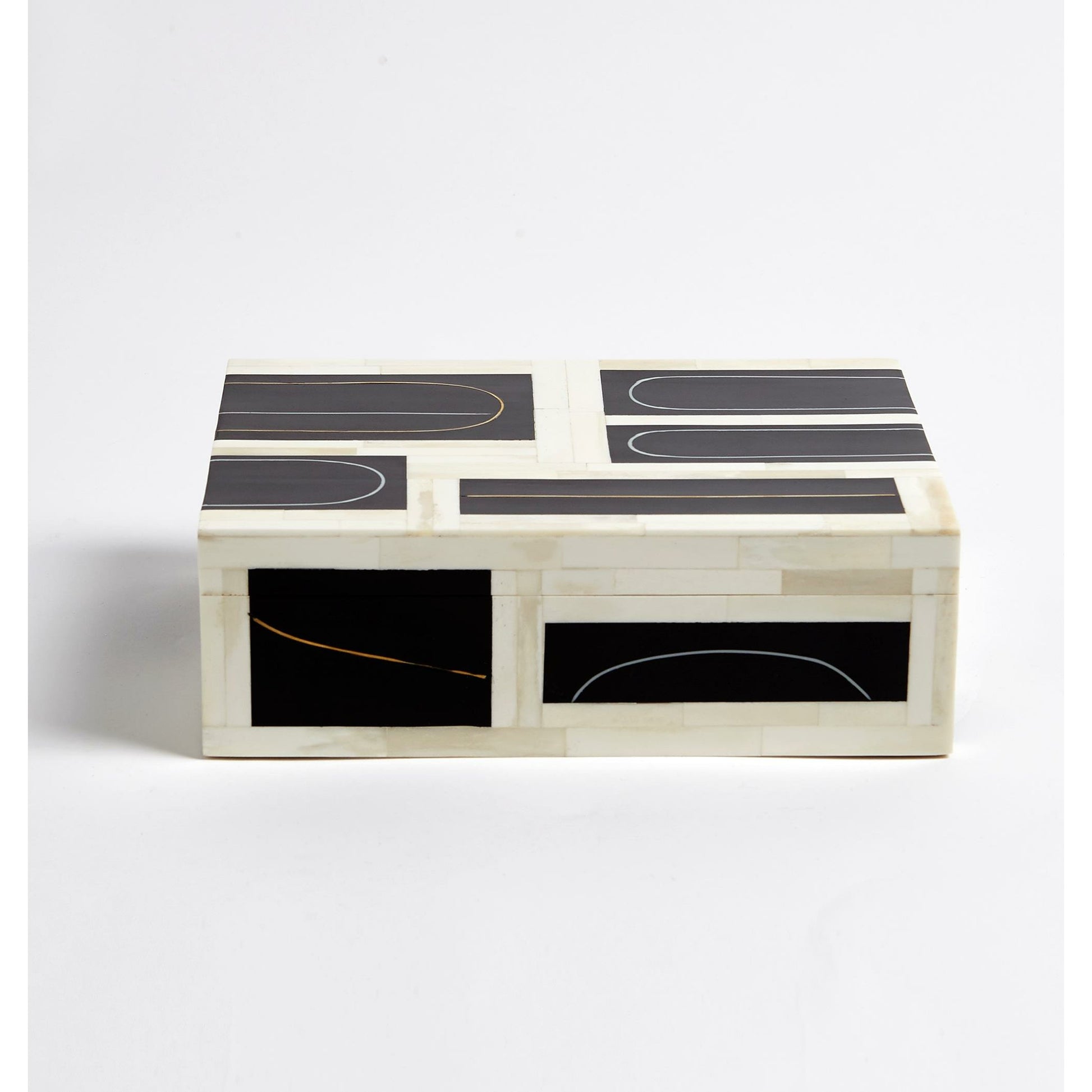 Brass Loop Box by Global Views. Made from mdf, brass, bone, resin in a modern style.