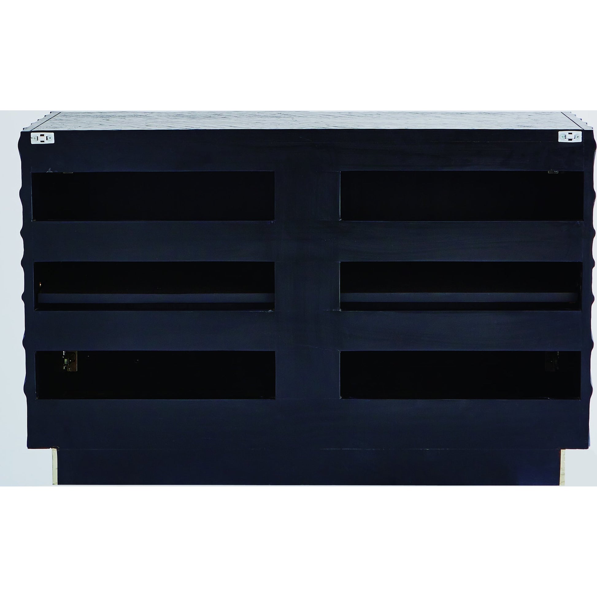Pleated Cabinet by Global Views in black, nickel. Made from pine, aluminum, glass, metal in a eclectic & global style.