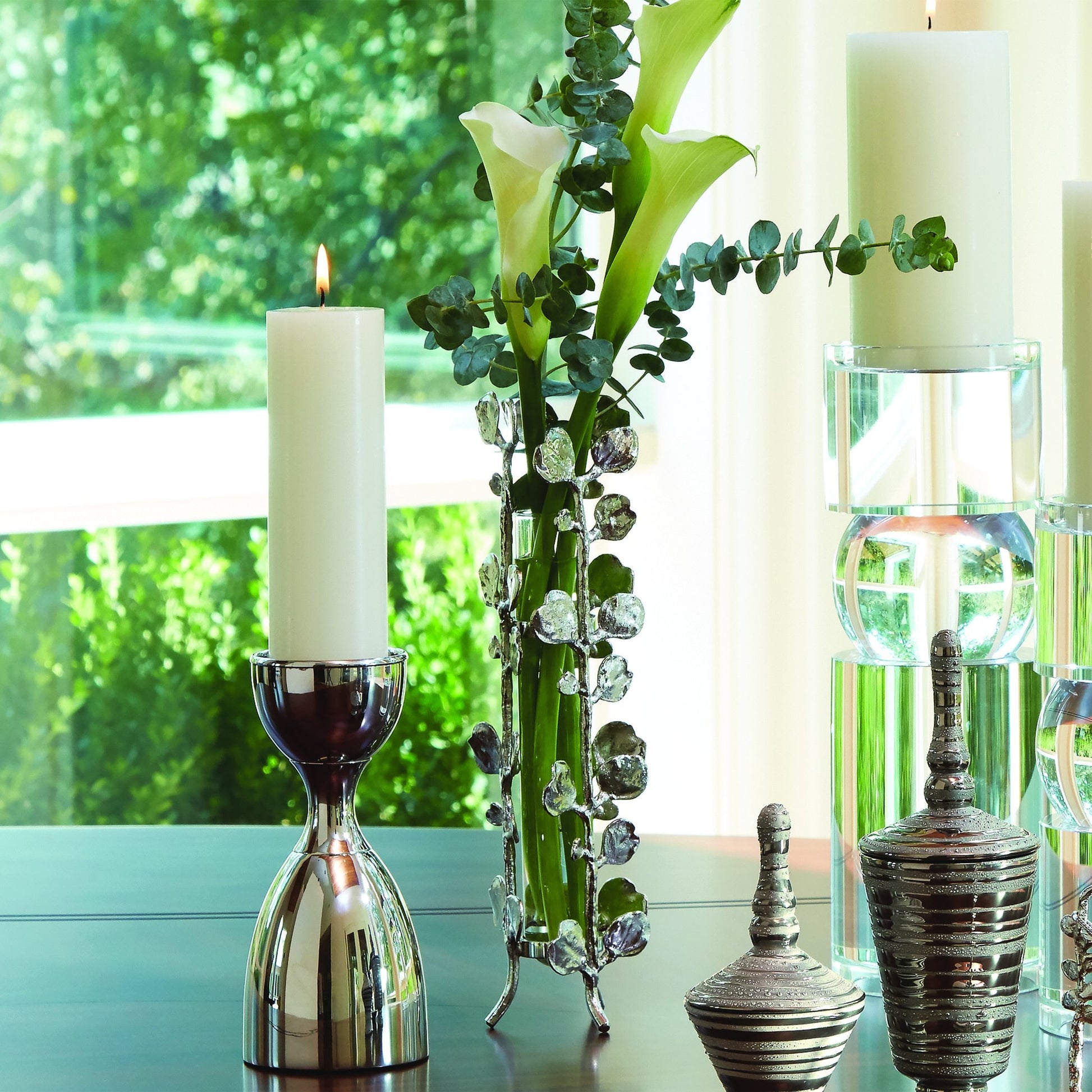 Bauhinia Bud Vase by Global Views. Made from brass, glass in a eclectic & global style.