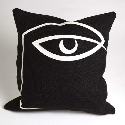 Horus Pillow by Global Views in natural. Made from shell 100% cotton, lining 100% cotton in a modern style.