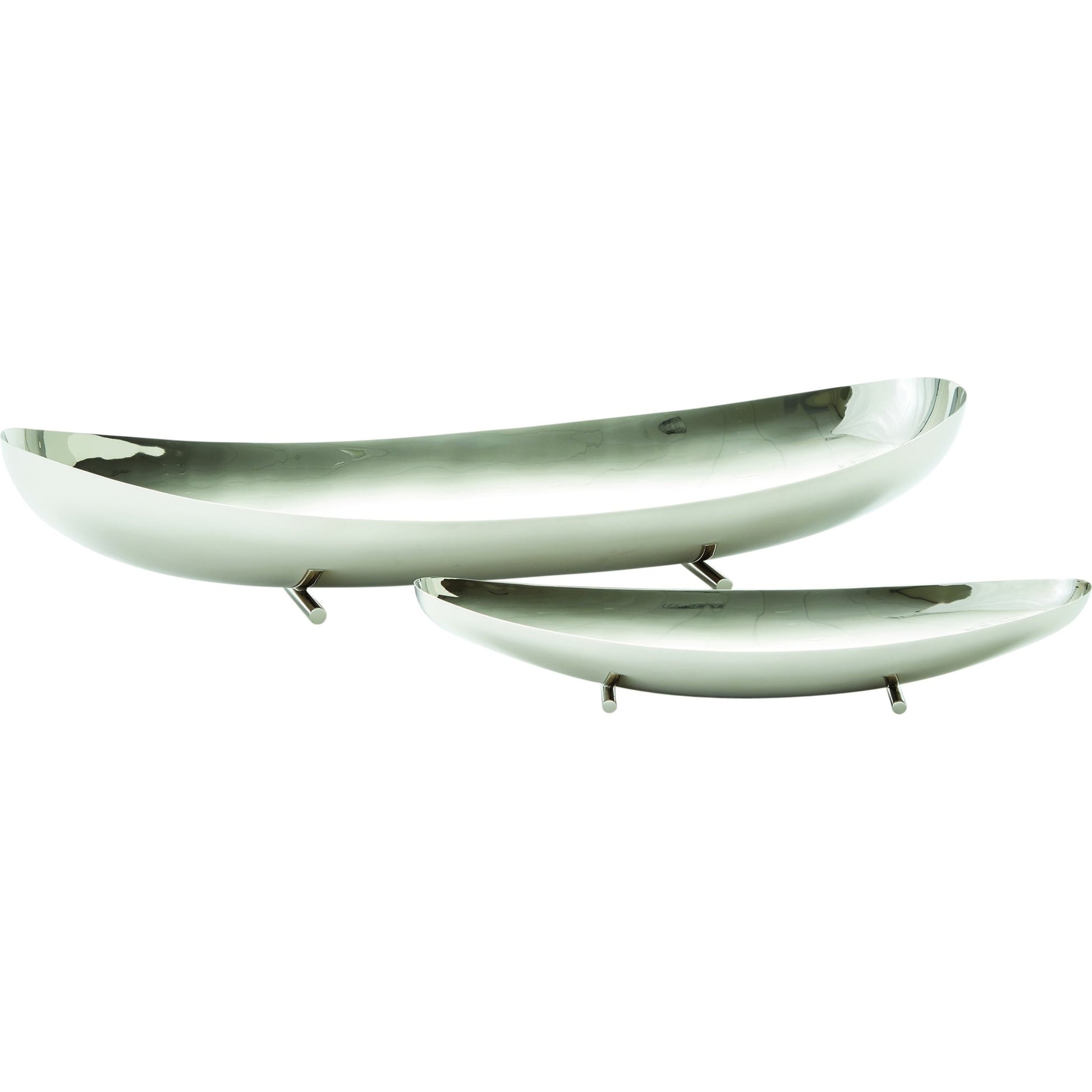 Boat Bowl by Global Views in nickel. Made from solid steel in a modern style.