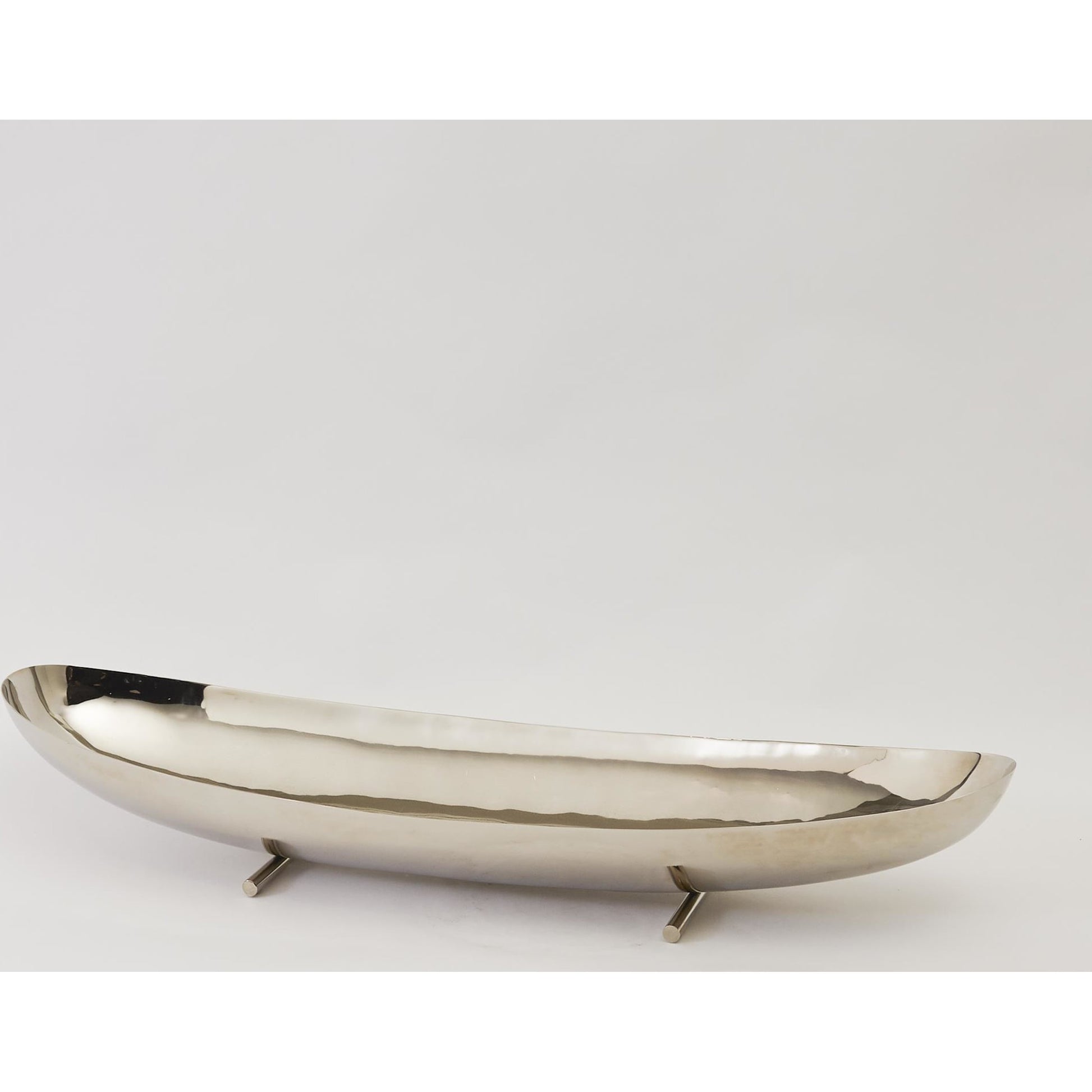 Boat Bowl by Global Views in nickel. Made from solid steel in a modern style.